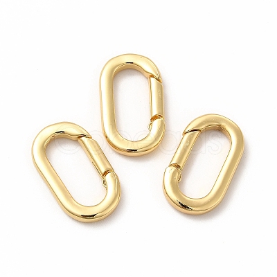 Rack Plating Brass Spring Gate Rings KK-H436-13B-G-1