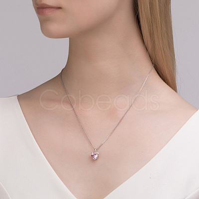 Heart Cubic Zirconia Pendant Necklaces RK4806-1-1