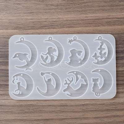 Moon with Animal DIY Pendant Silhouette Silicone Molds SIMO-Q001-02A-1