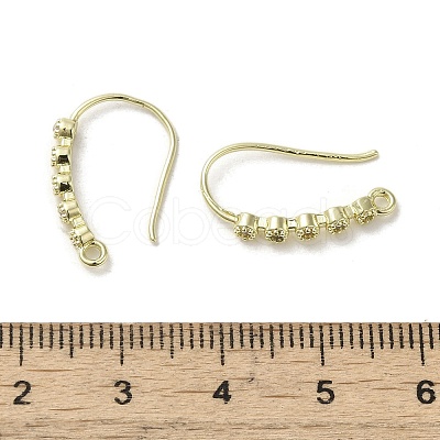 Brass Micro Pave Cubic Zirconia Earring Hooks KK-C048-13I-G-1