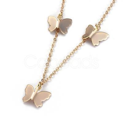 Brass Butterfly Pendant Necklaces NJEW-JN02678-01-1