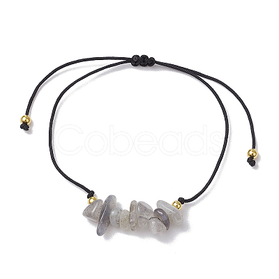 Natural Labradorite Braided Bead Bracelets BJEW-JB11155-06-1