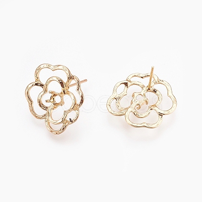 Brass Ear Stud Findings X-KK-S336-36G-1