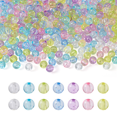 Cheriswelry 560Pcs 7 Colors Transparent Acrylic Beads MACR-CW0001-10-1