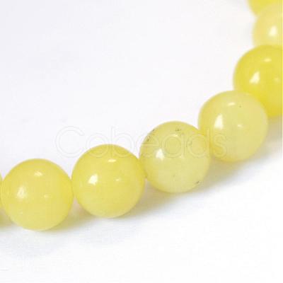 Natural Lemon Jade Round Bead Strands G-E334-10mm-07-1