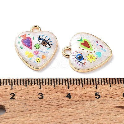 Rack Plating Alloy Enamel Pendants X-FIND-E043-02KCG-1