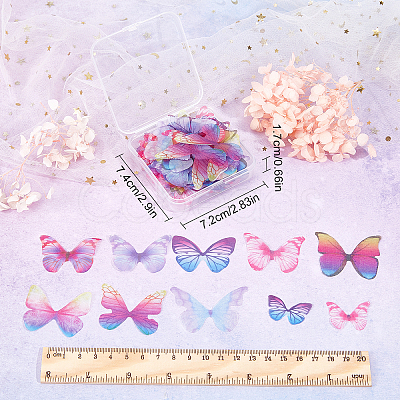 SUNNYCLUE 160Pcs 16 Style Polyester Fabric Wings Crafts Decoration DIY-SC0019-39-1