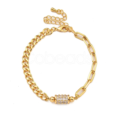 Brass Micro Pave Cubic Zirconia Bracelets for Women BJEW-U008-12G-1