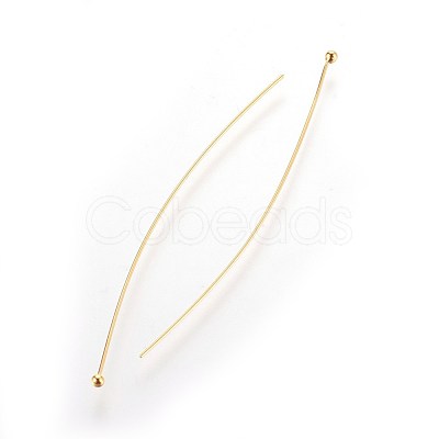 Golden Plated Brass Ball Head Pins X-RP0.5X50MM-G-1