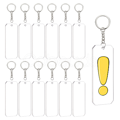 BENECREAT DIY Transparent Acrylic Keychain Clasps Making Kits DIY-BC0001-66-1