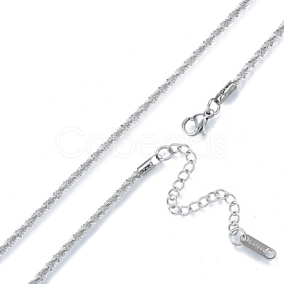 Non-Tarnish 304 Stainless Steel Rope Chains Necklace for Men Women NJEW-N052-01P-1