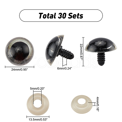 PANDAHALL ELITE Plastic Doll Eyes DIY-PH0005-23A-1