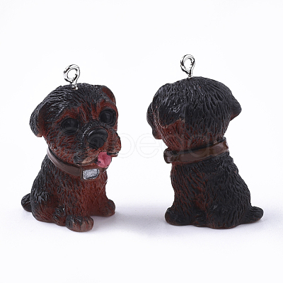 Resin Puppy Pendants X-RESI-T028-02-1