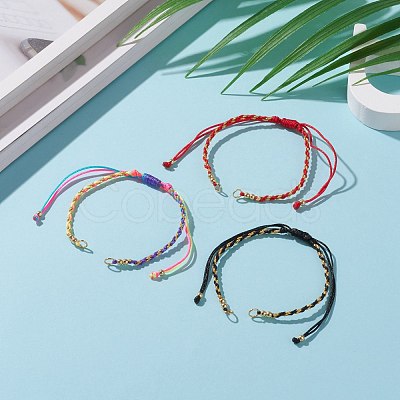 Adjustable Nylon Braided Cord Bracelet Making AJEW-JB00891-1