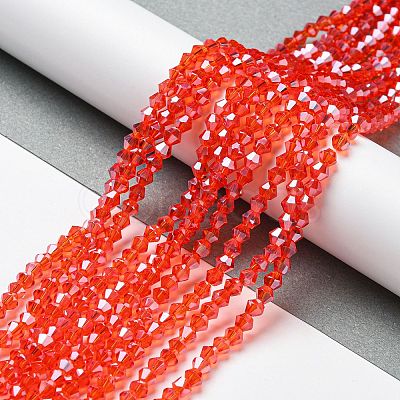 Transparent Electroplate Glass Beads Strands GLAA-F029-3mm-C14-1