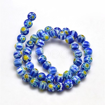 Round Millefiori Glass Beads Strands X-LK-P002-02-1