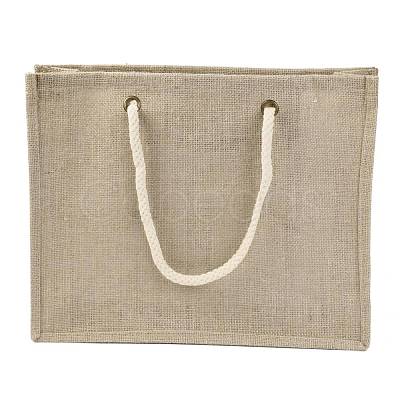 Jute Tote Bags Soft Cotton Handles Laminated Interior ABAG-F003-08A-1