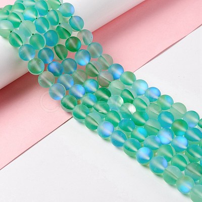 Synthetic Moonstone Beads Strands G-E573-01C-17-1