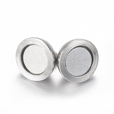 Tarnish Resistant 304 Stainless Steel Magnetic Clasps with Loops X-STAS-K006-5.5mm-04C-1