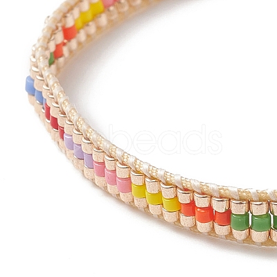 Handmade Japanese Seed Braided Bead Bracelet BJEW-MZ00017-02-1