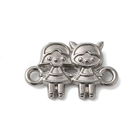 Non-Tarnish 304 Stainless Steel Girls Connector Charms STAS-N103-37P-1