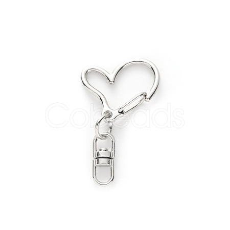 Heart Alloy Swivel Clasps X-HEAR-PW0001-157D-1