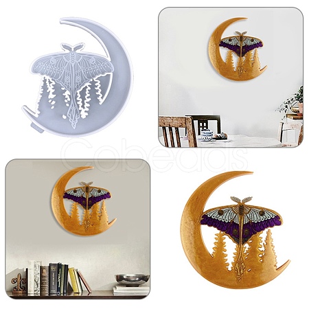 DIY Moon with Butterfly Wall Decoration Silicone Molds DIY-I099-52-1