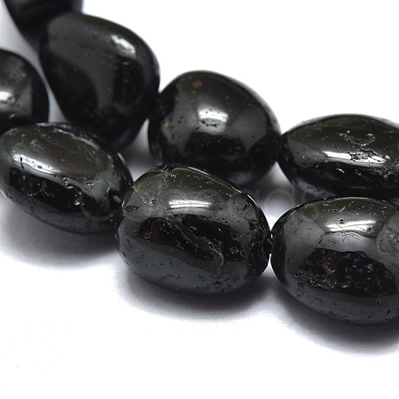 Natural Black Tourmaline Beads Strands X-G-O186-B-07-1
