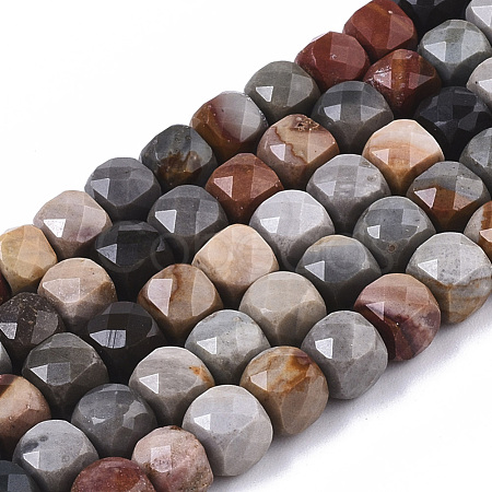 Natural Picture Jasper Beads Strands G-R460-033-1
