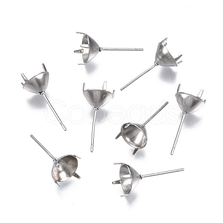 316 Surgical Stainless Steel Stud Earring Setting STAS-S117-023D-1