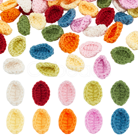 60Pcs 10 Colors Handicraft Milk Cotton Knitting Leaf Ornament Accessories DIY-FG0004-82-1