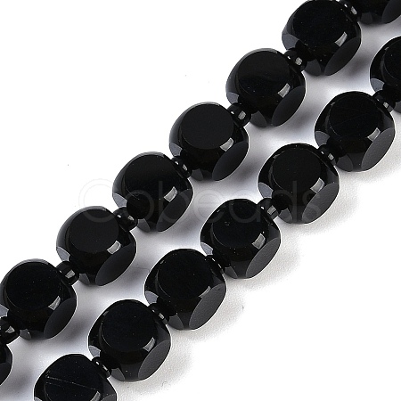 Natural Black Onyx(Dyed & Heated) Beads Strands G-B125-F01-01-1