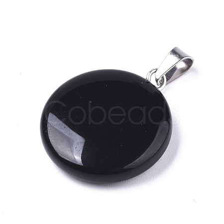 Synthetic Black Stone Pendants X-G-R470-001-1