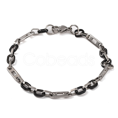 304 Stainless Steel Cable Chain Bracelets BJEW-B078-63EBP-1