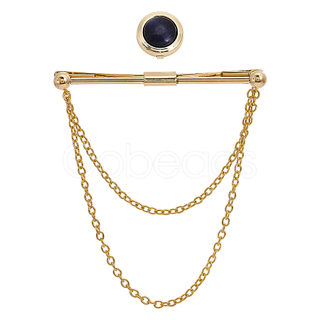 CHGCRAFT 1Pc Brass Hanging Chains Collar Pins Tie Clips DIY-CA0005-89G-1