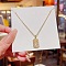 Titanium Steel Cable Chain Necklaces, Rhinestone Pendant Necklaces, Oval, 8.27~19.69 inch(21~50cm)