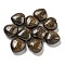 Natural Bronzite Beads, Half Drilled, Heart, 15.5x15.5x8mm, Hole: 1mm