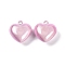 Rack Plating Brass Pendants, Cadmium Free & Nickel Free & Lead Free, Heart Charms, Pearl Pink, 20x19x10mm, Hole: 2mm