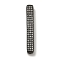 Brass Micro Pave Clear Cubic Zirconia Beads, Rectangle, Gunmetal, 36.5x5x4mm, Hole: 1.5mm