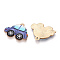 Printed Alloy Pendants, Car Charms, Slate Blue, 18.5x22.5x1.5mm, Hole: 1.5mm