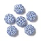 Opaque Lampwork Beads, Flower, Cornflower Blue, 15x6mm, Hole: 1mm, about 45~55pcs/100g