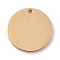 PVD Vacuum Plating 304 Stainless Steel Pendants, Stamping Blank Tag, Laser Cut, Flat Round, Golden, 20x1.5mm, Hole: 1.4mm