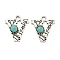 Synthetic Turquoise & Alloy Pendants, Letter Charms, Antique Silver, Letter V, 24.5x21x5mm, Hole: 3mm