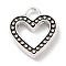 Tibetan Style Alloy Pendants, Heart, Antique Silver, 14.5x13x2mm, Hole: 2.5mm, about 617pcs/500g