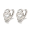 Chain-Shaped Brass Hoop Earrings, Real Platinum Plated, 15.5x10mm