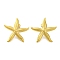 Ion Plating(IP) 304 Stainless Steel Starfish Stud Earrings, Real 18K Gold Plated, 27x28mm