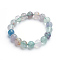 Natural Fluorite Stretch Bracelets, Round, 2-1/8 inch(5.3cm), Bead: 10.8~11.5mm