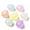 Luminous Acrylic Beads, Glitter Beads, Glow in the Dark, Cat Paw Print, Mixed Color, 16x18x12.5mm, Hole: 2.5mm