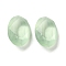 Frosted Glass Rhinestone Cabochons, Faceted, Pointed Back, Egg Shape, Chrysolite, 14x10x5.5mm