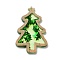 Christmas Theme Opaque Printed Acrylic Pendants, Christmas Tree, Green, 39.5x25.5x2.5mm, Hole: 1.2mm